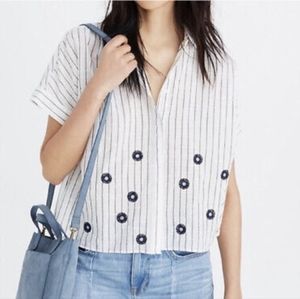 Madewell Women's Embroidered Hilltop Shirt Sz S